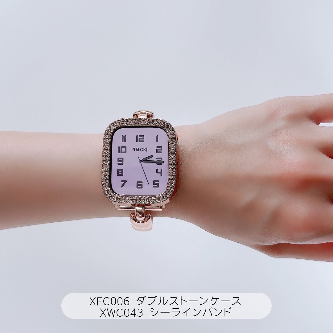 Apple Watch 全機種対応 アップルウォッチ ダブル ストーン フレーム ケース おしゃれ バンド デザイン 男女兼用｜across-intl｜06