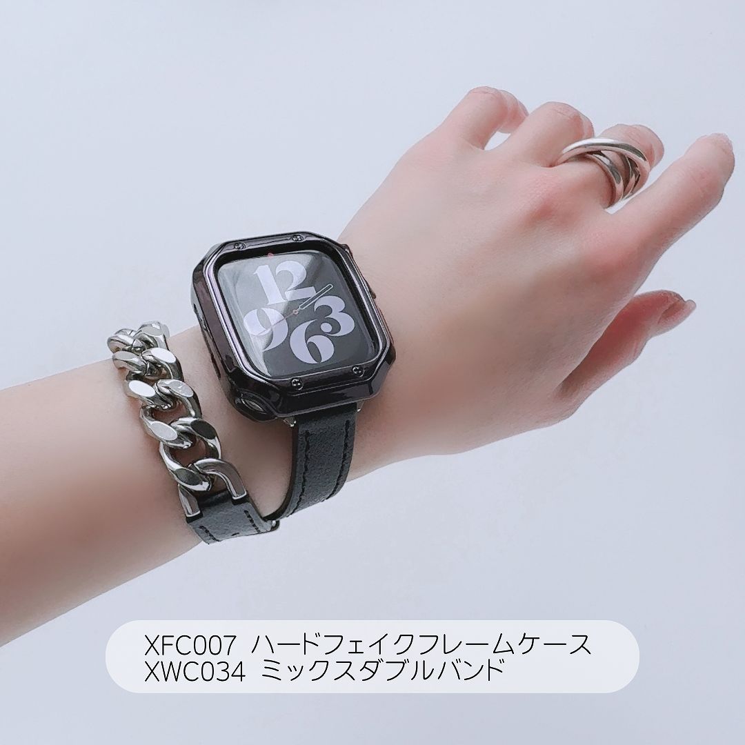 Apple Watch 全機種対応 アップルウォッチ ハードフェイク フレーム ケース おしゃれ バンド デザイン 男女兼用｜across-intl｜14