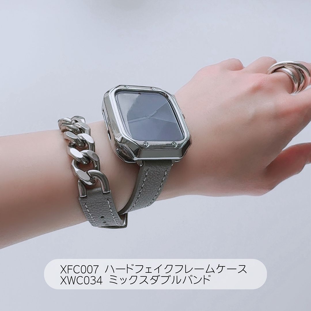 Apple Watch 全機種対応 アップルウォッチ ハードフェイク フレーム ケース おしゃれ バンド デザイン 男女兼用｜across-intl｜05