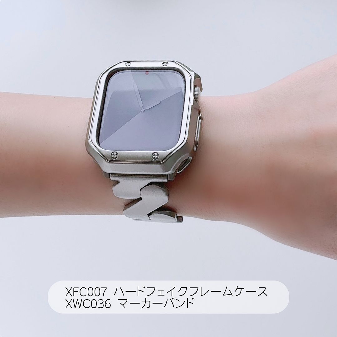 Apple Watch 全機種対応 アップルウォッチ ハードフェイク フレーム ケース おしゃれ バンド デザイン 男女兼用｜across-intl｜09