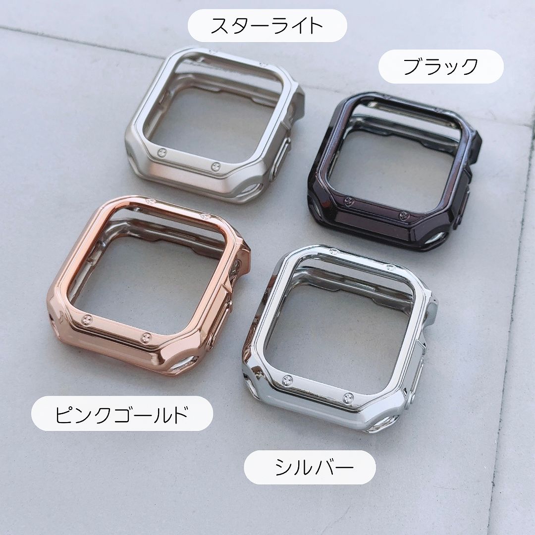 Apple Watch 全機種対応 アップルウォッチ ハードフェイク フレーム ケース おしゃれ バンド デザイン 男女兼用｜across-intl｜02