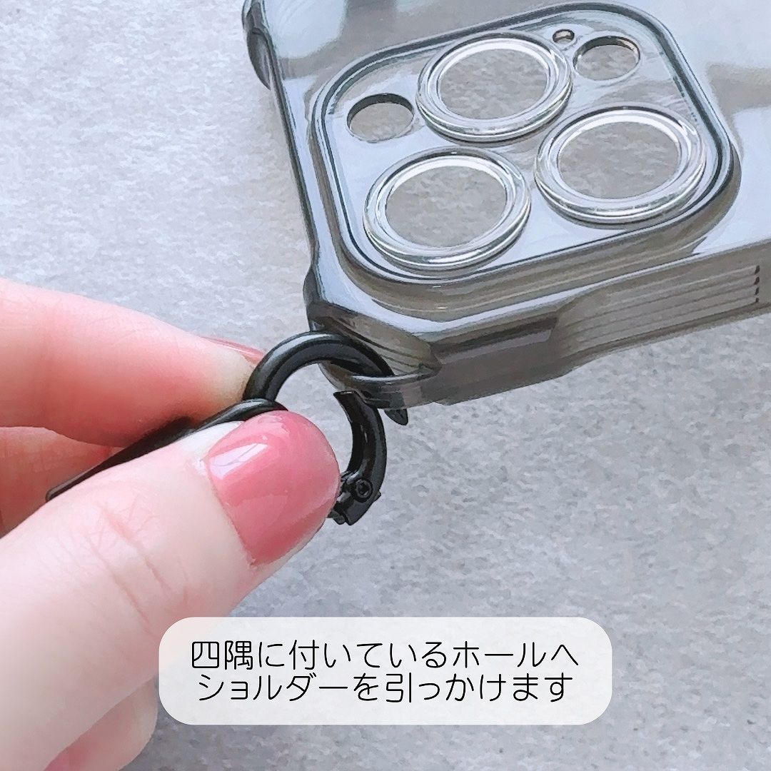 Apple iPhoneケース フォーカス ショルダーケース おしゃれ 男女兼用 レディース メンズ かっこいい ケース ブラック ロープ |  | 07