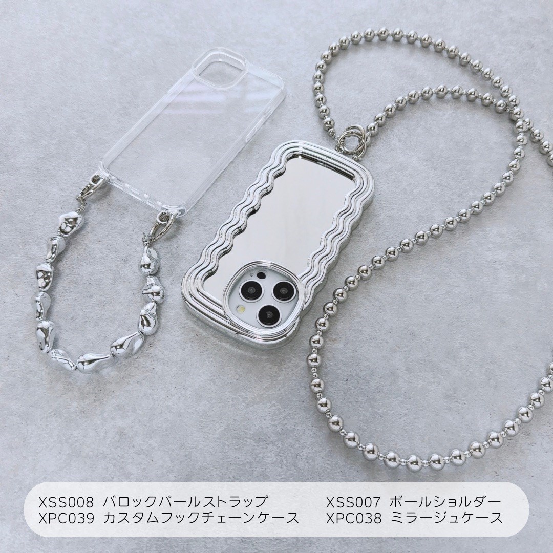 美品】LaCoqueFrancaiseiPhoneケースパールストラップ付 Apple iPhone
