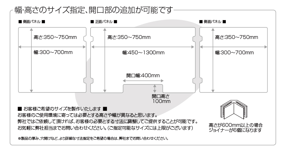 選べるサイズ 日本製 コの字型 3mm厚 アクリル板 コロナ対策