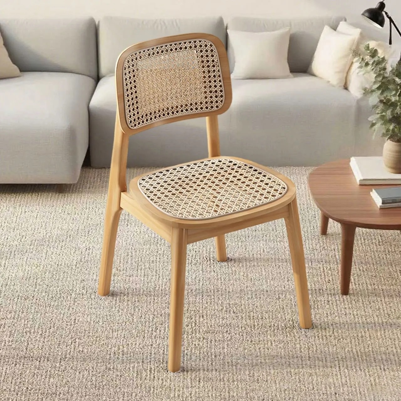 椅子 籐編み イス チェア ラタンチェア ダイニングチェア 幅48/52cm