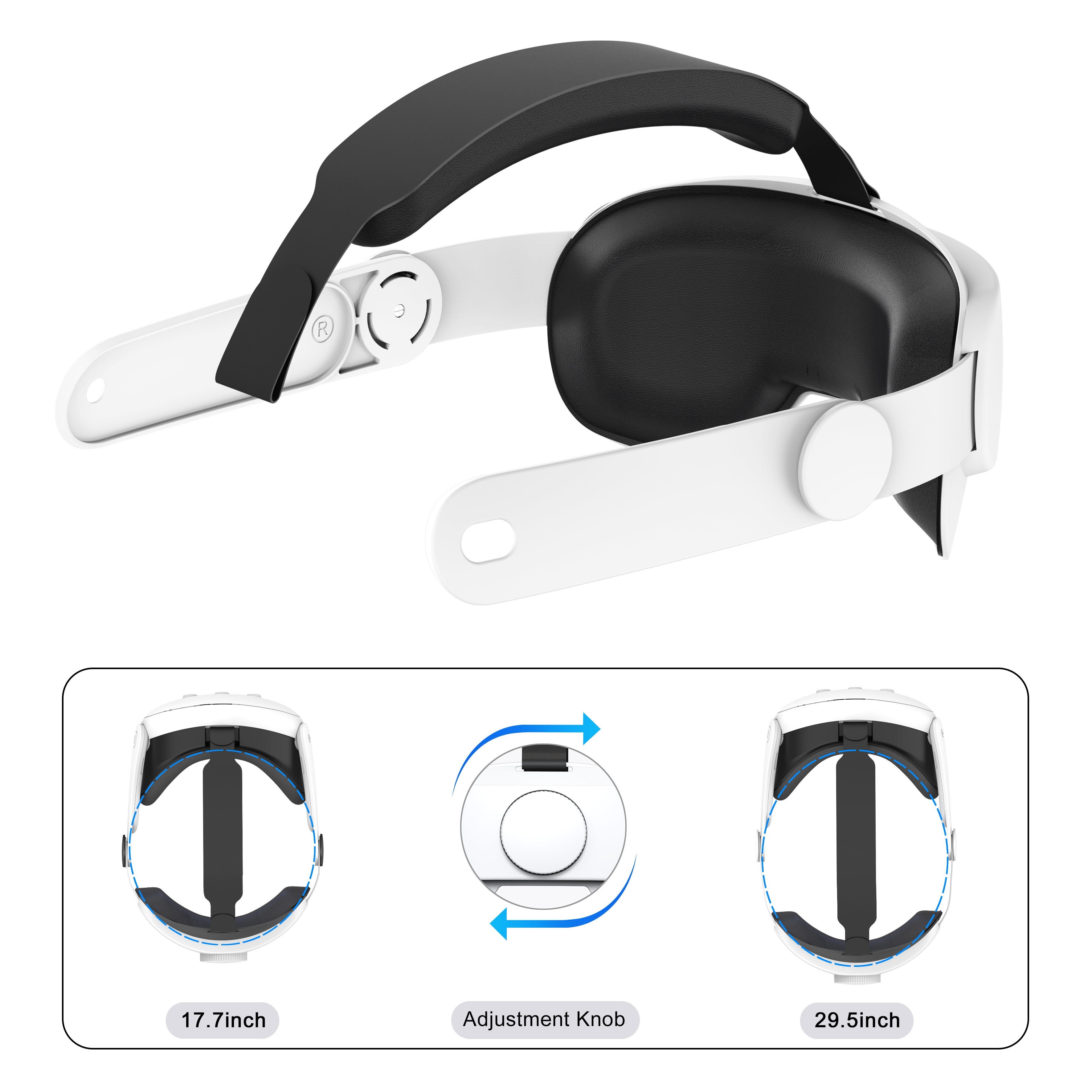 Oculus Quest 3 ヘッドバンドと互換性があり、VR ヘッドセットのサポートと快適さを強化する軽量で調整可能なアクセサリ (ホワイト)(ブラック)VR アクセサリ 調｜action-store｜02