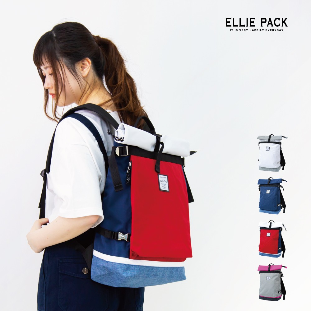ELLIE エリー リュック スクエア ボックス型 マチ 大きい
