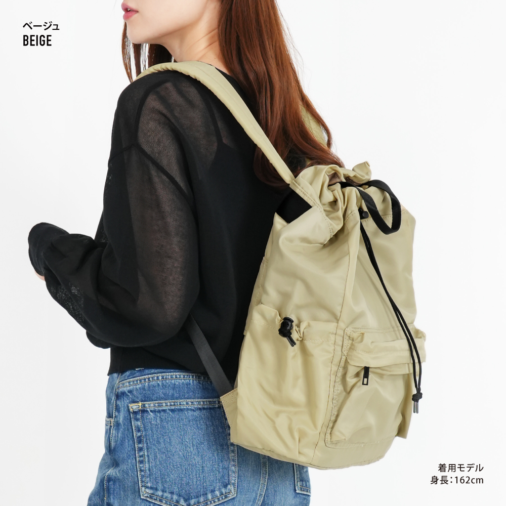 巾着リュック 大容量 15L a4 巾着 軽い デイパック 折りたたみ