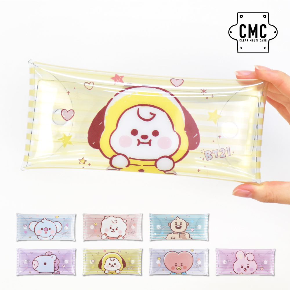 BT21 公式ライセンス商品 グッズ ペンケース 小物入れ クリアマルチ