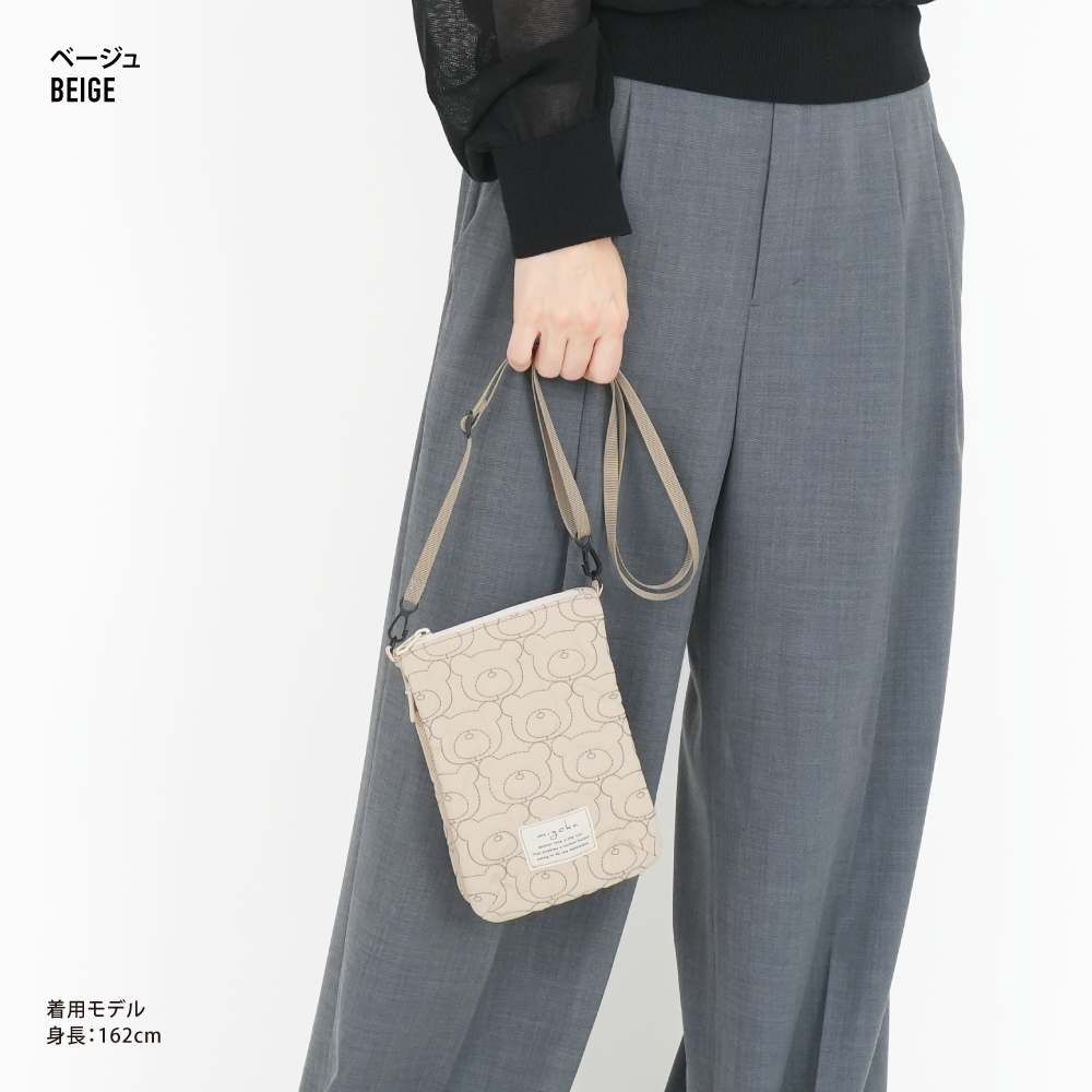 ミニショルダーバッグ 二つ折り 軽量 貴重品持ち運び キルティング