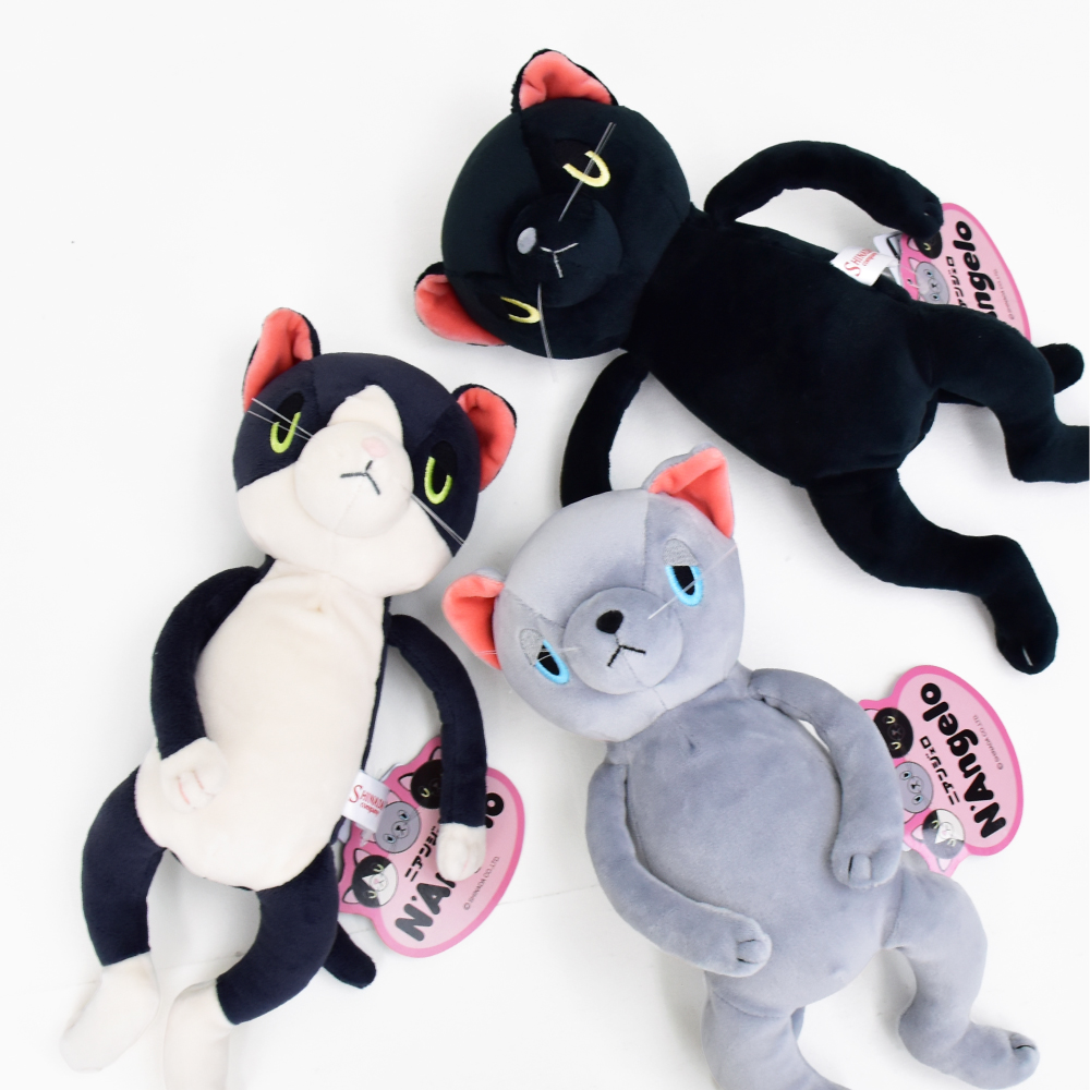 マリオネット　ネコ　ハチワレ　知育玩具 ニアンジェロ 猫 ネコ ぬいぐるみ ハチワレ グレー クロ 子供 女子