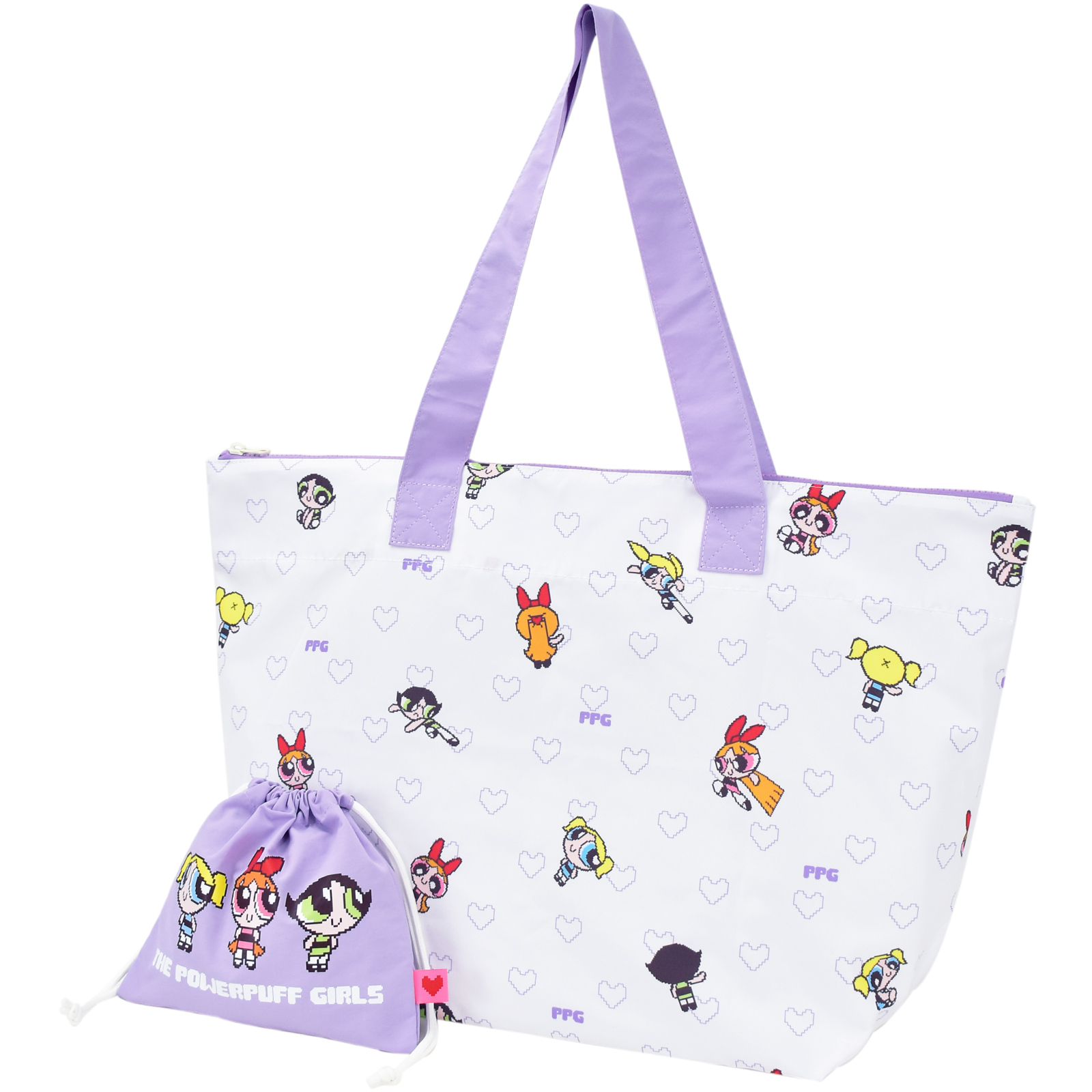 パワーパフガールズ トートバッグ 肩掛け 大きめ A4 A3 刺繍 軽量