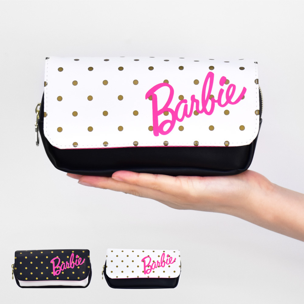 Barbie（バービー） ポーチ 化粧ポーチ 合皮 大容量 小物入れ