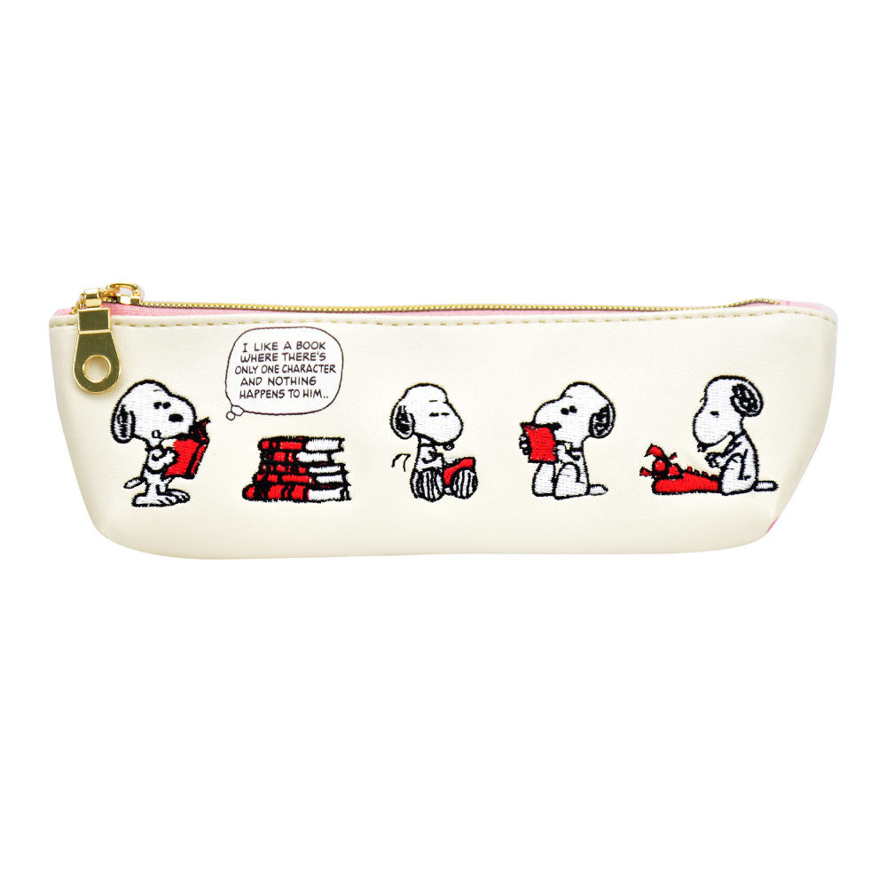 スヌーピー Snoopy ペンケース 筆箱 レディース 女子 刺繍 薄型 ファスナーフェイクレザー 合成皮革 キャラクター スヌーピーグッズ 文房具 Snoopy0080 Action 通販 Yahoo ショッピング