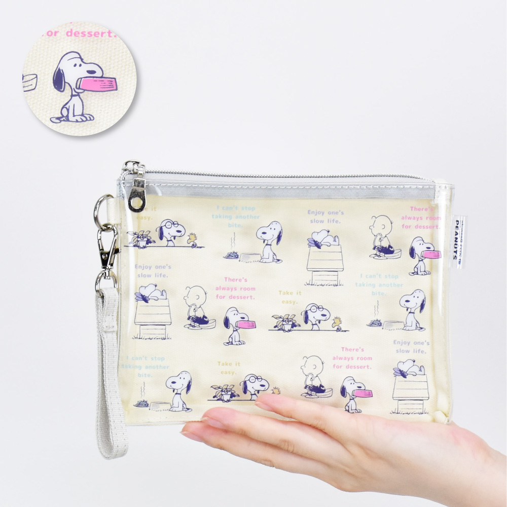 SNOOPY（スヌーピー） ポーチ フラットポーチ 透明 キャンバス 小物