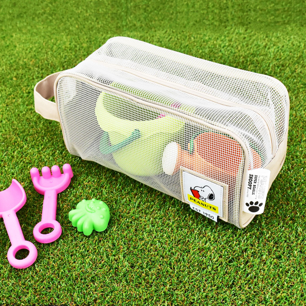 SNOOPY（スヌーピー） メッシュポーチ 小物入れ 自立 軽量 持ち運び