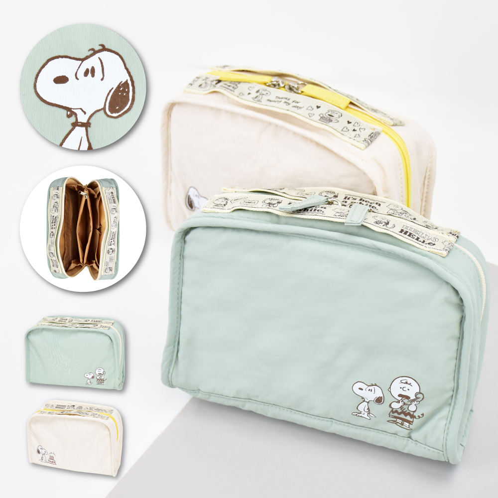 SNOOPY（スヌーピー） 化粧ポーチ 仕切り 軽量 小物入れ コスメポーチ