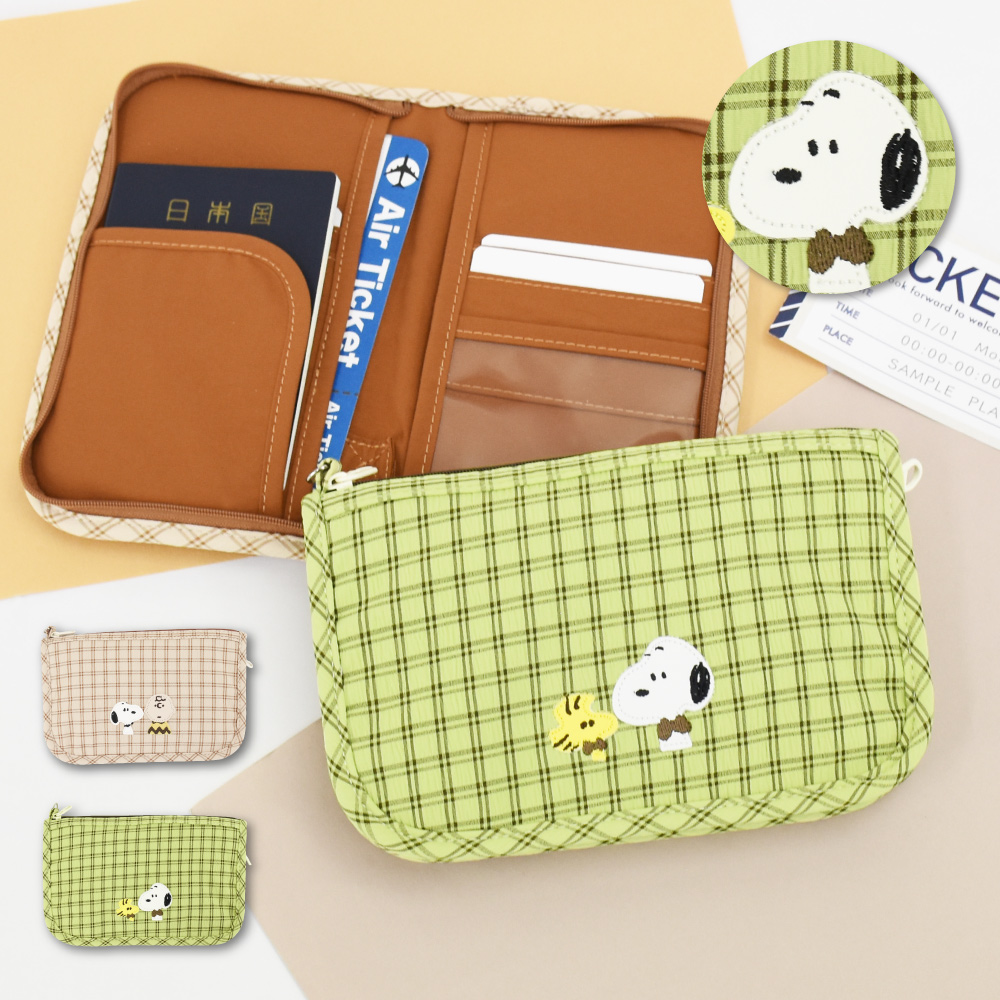 SNOOPY パスポートケース マルチポーチ 母子手帳 お薬手帳 ケース