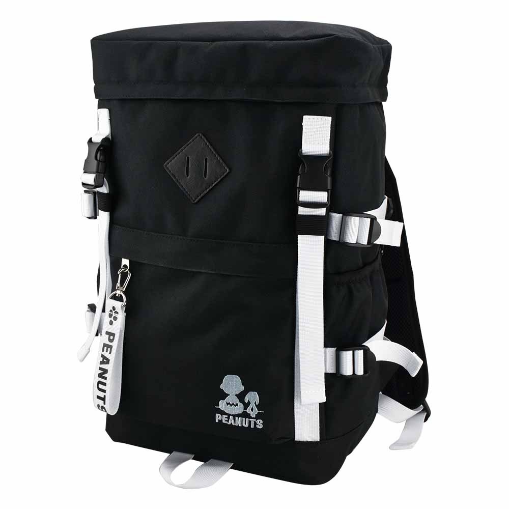 スヌーピー Snoopy リュック バッグ スクエア ボックス型 マチ 大きい 大容量 背面 ファスナー 18l 黒 大人向け キャラクターグッズ Spr 686b Action 通販 Yahoo ショッピング