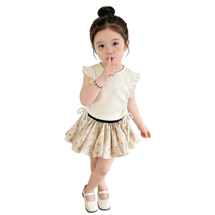 おしゃれ かわいい 女の子 スカート 100 セットアップ 2点セット キッズ 韓国風 花柄 フリル 子供服 半袖 ミニスカート ベビー 子供服 子供 |  | 05