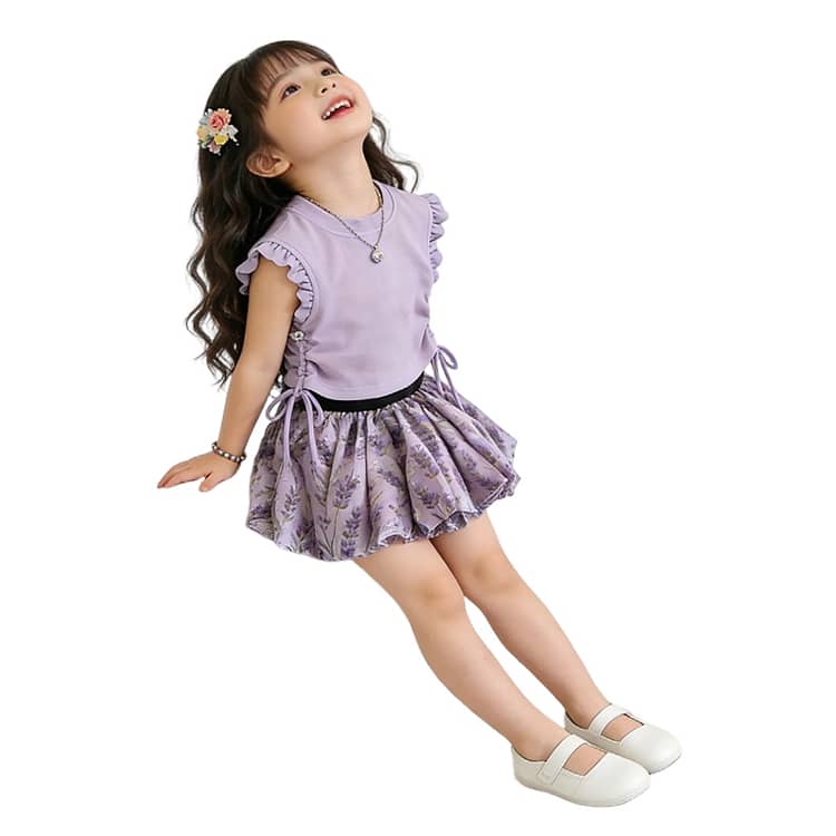 おしゃれ かわいい 女の子 スカート 100 セットアップ 2点セット キッズ 韓国風 花柄 フリル 子供服 半袖 ミニスカート ベビー 子供服 子供 |  | 06