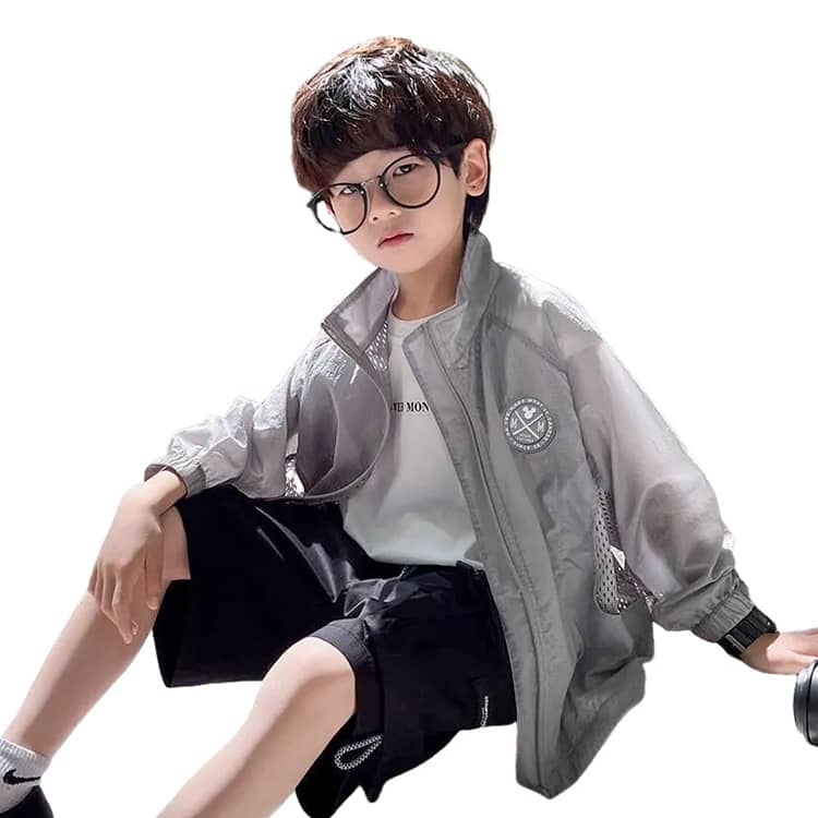 パーカー UVカットパーカー 日焼け止め 冷感 涼しい フードなし 子供 男の子 ジップアップ キッズ 紫外線対策 ラッシュガード 吸汗 速乾 冷房対 |  | 01