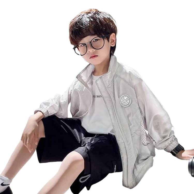 パーカー UVカットパーカー 日焼け止め 冷感 涼しい フードなし 子供 男の子 ジップアップ キッズ 紫外線対策 ラッシュガード 吸汗 速乾 冷房対 |  | 02