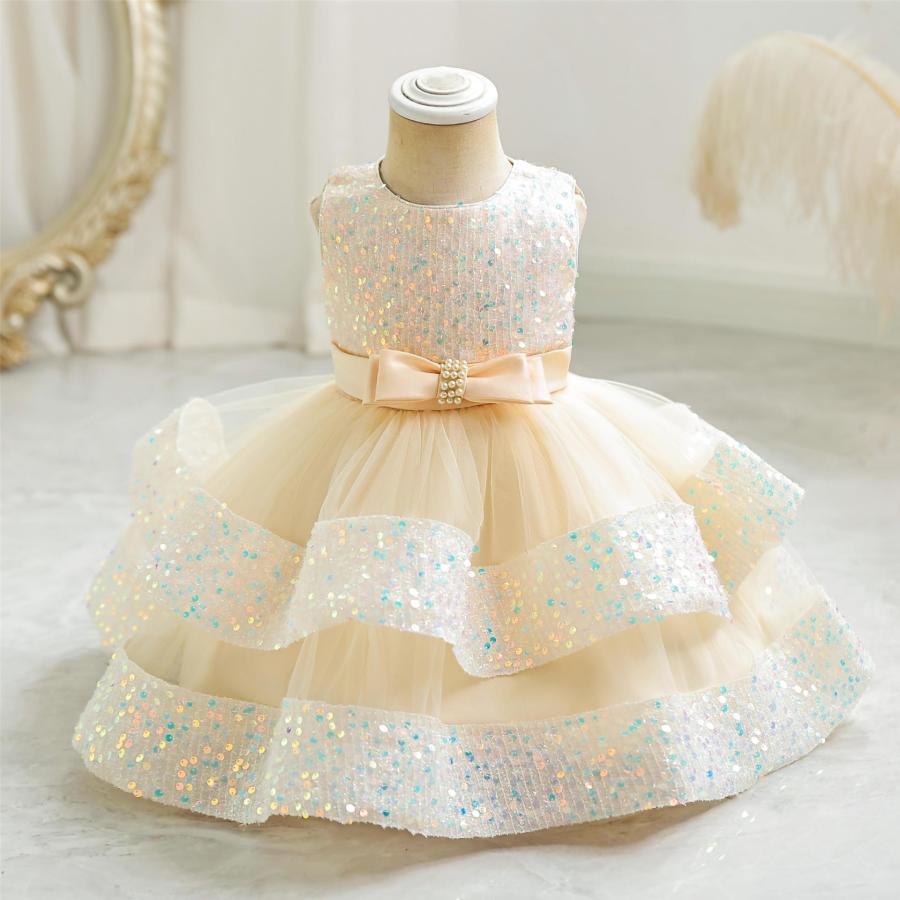 ベビードレス 子供ドレスベビー ドレス 結婚式 七五三 お祝い 衣装 プリンセス 80 90 100 110 120 お揃い お遊戯会 ピンク | ブランド登録なし | 12
