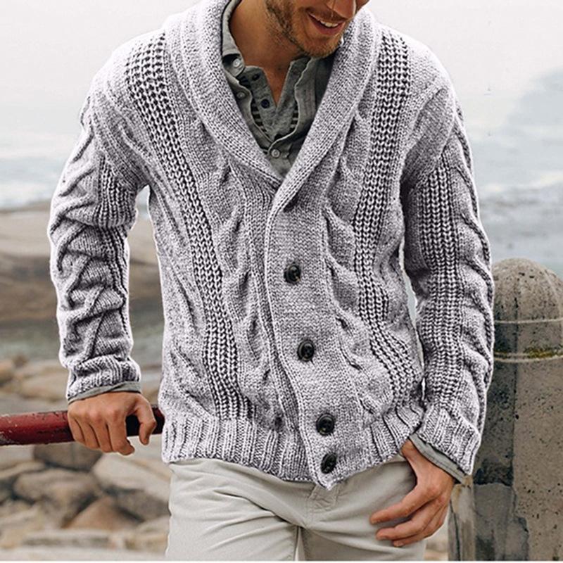 ニットカーディガン メンズ 秋冬 ニット ジャケット ケーブル編み アウター セーター 50代 40代 ファッション 秋服 | ブランド登録なし | 01