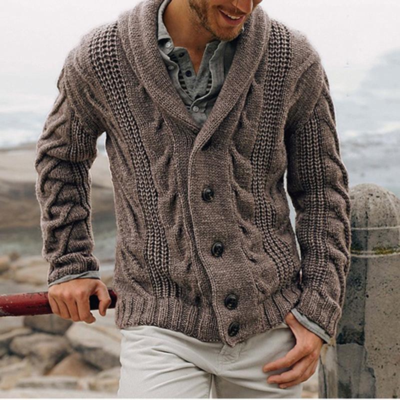 ニットカーディガン メンズ 秋冬 ニット ジャケット ケーブル編み アウター セーター 50代 40代 ファッション 秋服 | ブランド登録なし | 02