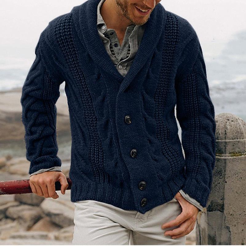 ニットカーディガン メンズ 秋冬 ニット ジャケット ケーブル編み アウター セーター 50代 40代 ファッション 秋服 | ブランド登録なし | 03