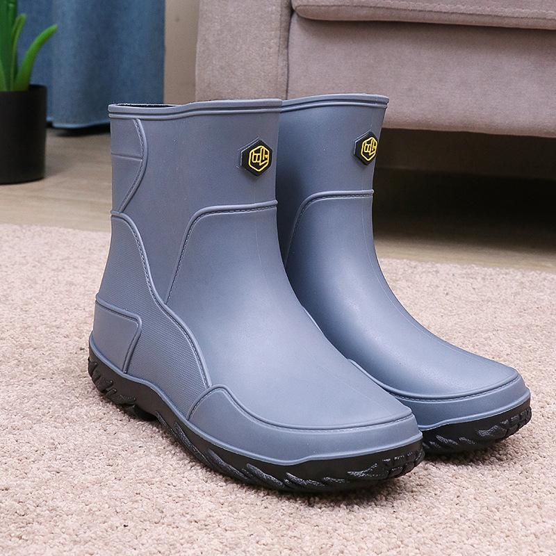 レインブーツ 完全防水 メンズショートブーツ ワークブーツ レインシューズ 滑らない 雨 雪 長靴 軽量 ショート丈梅雨 台風 作業靴 アウトドア | ブランド登録なし | 02
