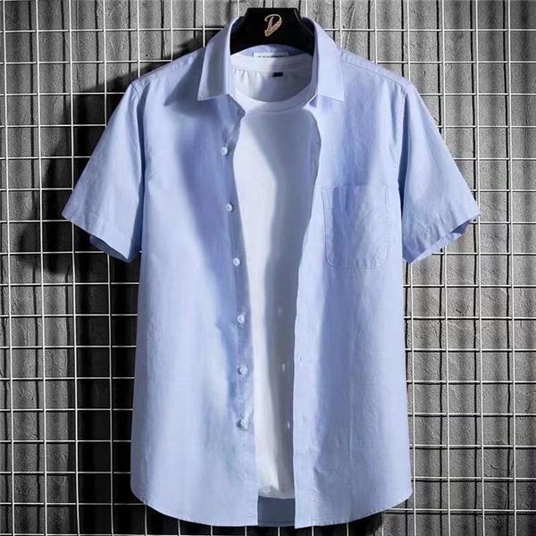 シャツ 半袖 メンズ 開襟シャツ カジュアルシャツ 折り襟 無地 胸ポケット付き スリム 夏服 通勤 オシャレ 細身 普段着 シンプル 新作 快適 | ブランド登録なし | 05