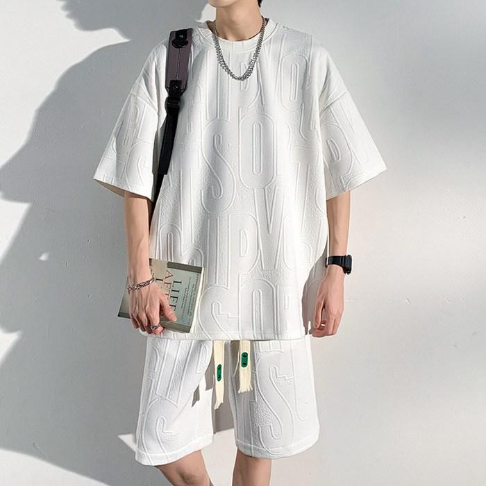セットアップ メンズ 上下セット 夏 ゆったり tシャツ ハーフパンツ カジュアル 涼しい涼しい カジュアル シンプル | ブランド登録なし | 02