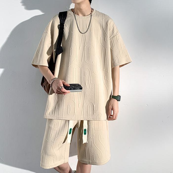 セットアップ メンズ 上下セット 夏 ゆったり tシャツ ハーフパンツ カジュアル 涼しい涼しい カジュアル シンプル | ブランド登録なし | 03