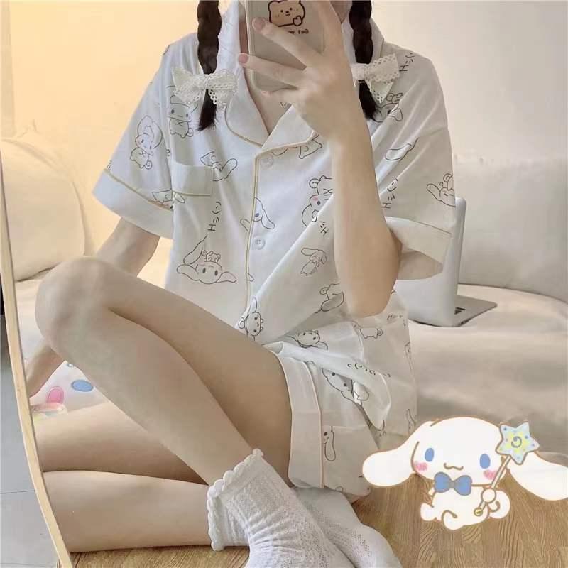 パジャマ レディース 春 夏 秋 半袖 半ズボン ルームウェア 上下セット シャツパジャマ プリント 女性 セットアップ 前開き トレンド 部屋着 | ブランド登録なし | 11