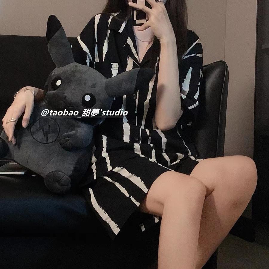 パジャマ レディース 春 夏 秋 半袖 半ズボン ルームウェア 上下セット シャツパジャマ プリント 女性 セットアップ 前開き トレンド 部屋着 | ブランド登録なし | 15