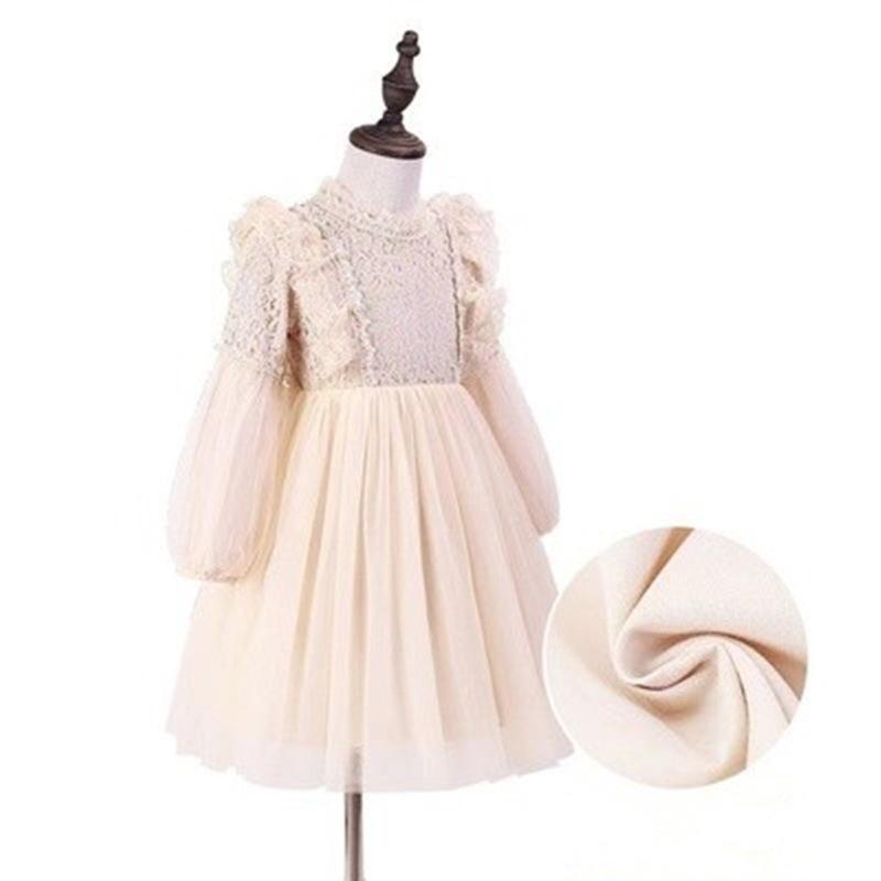キッズワンピース 女の子 フォーマル ドレス チュールワンピース 長袖 レース 可愛い 結婚式 子供ドレス ピアノ発表会 | ブランド登録なし | 02