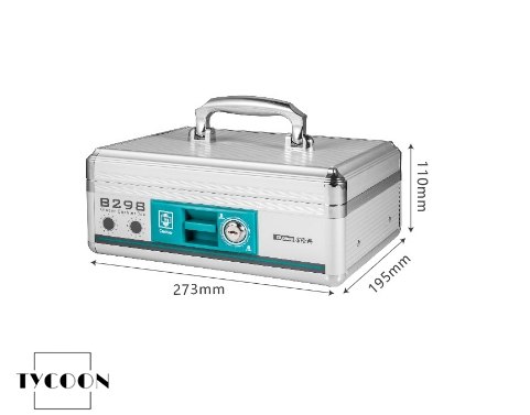 手提げ金庫 貯金箱 ミニサイズ a4金庫 貴重品ケー貯金箱 スキーロック式 プラス 鍵付き 金属製 金庫 小型 お札 耐火 軽量 | ブランド登録なし | 02