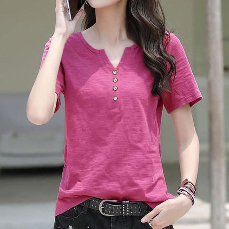 Tシャツ レディース カットソー ス シャツ 半袖 サマー 春夏 母の日 夏服 春服 Vネック インナー ルームウェア 着痩せ カジュアル | ブランド登録なし | 10