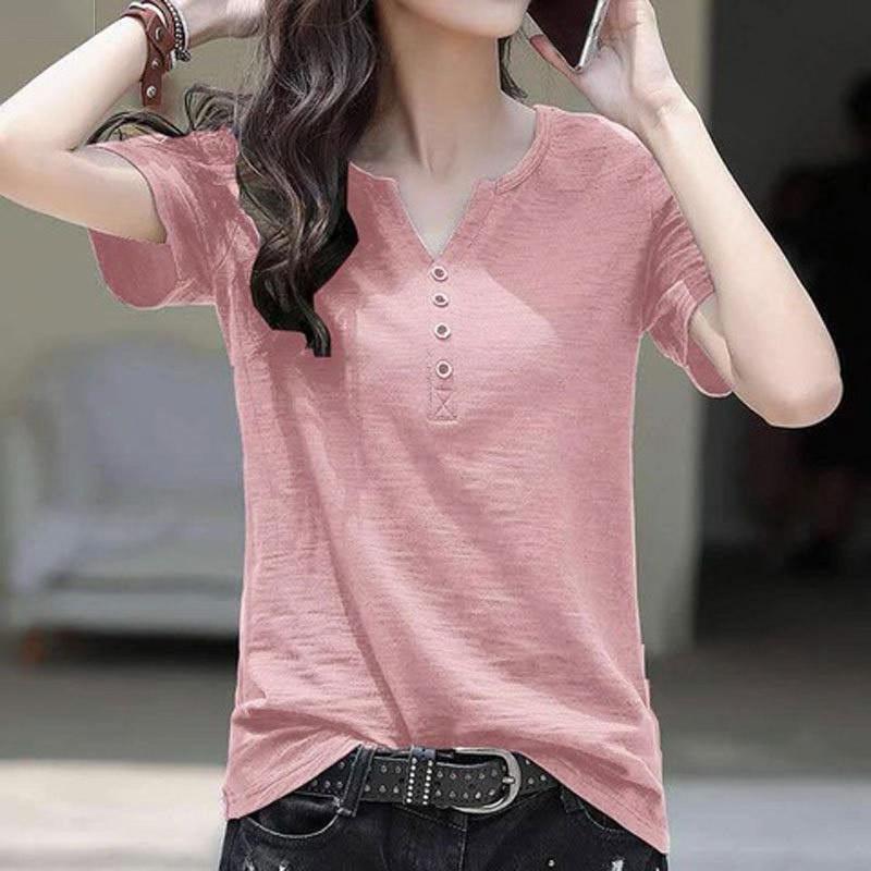 Tシャツ レディース カットソー ス シャツ 半袖 サマー 春夏 母の日 夏服 春服 Vネック インナー ルームウェア 着痩せ カジュアル | ブランド登録なし | 03