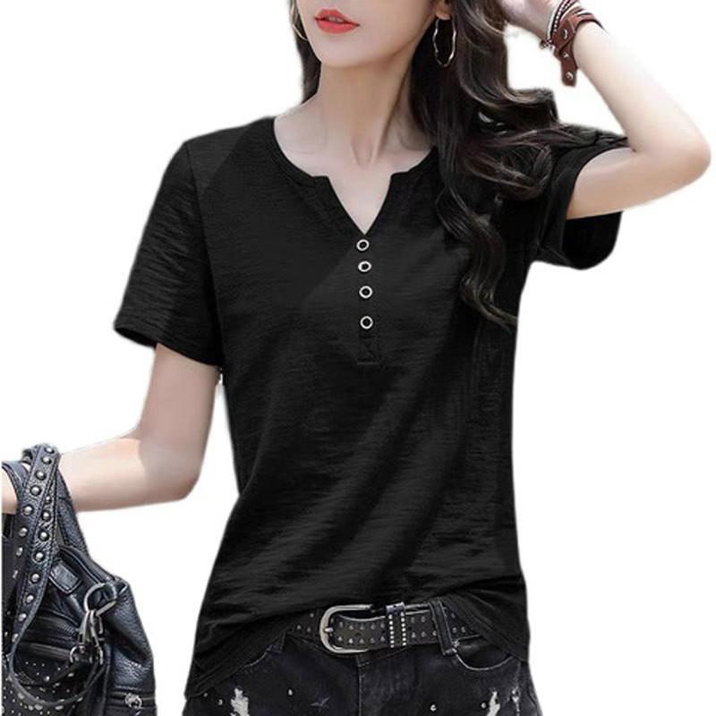 Tシャツ レディース カットソー ス シャツ 半袖 サマー 春夏 母の日 夏服 春服 Vネック インナー ルームウェア 着痩せ カジュアル | ブランド登録なし | 04
