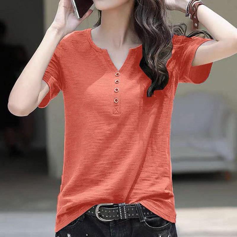 Tシャツ レディース カットソー ス シャツ 半袖 サマー 春夏 母の日 夏服 春服 Vネック インナー ルームウェア 着痩せ カジュアル | ブランド登録なし | 05