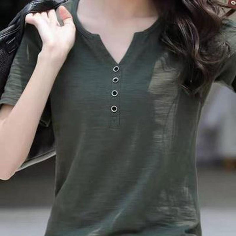Tシャツ レディース カットソー ス シャツ 半袖 サマー 春夏 母の日 夏服 春服 Vネック インナー ルームウェア 着痩せ カジュアル | ブランド登録なし | 06