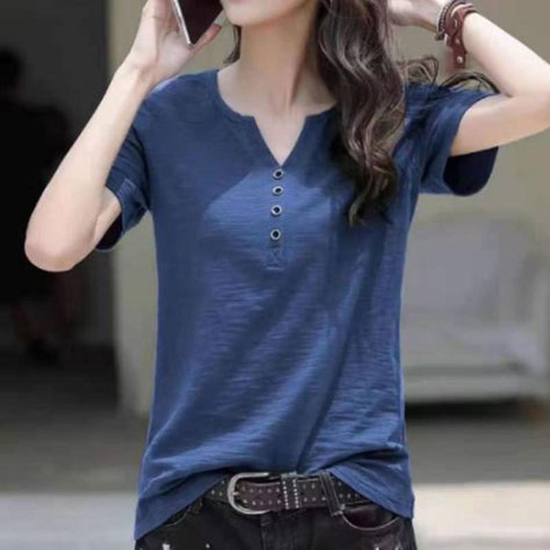 Tシャツ レディース カットソー ス シャツ 半袖 サマー 春夏 母の日 夏服 春服 Vネック インナー ルームウェア 着痩せ カジュアル | ブランド登録なし | 08