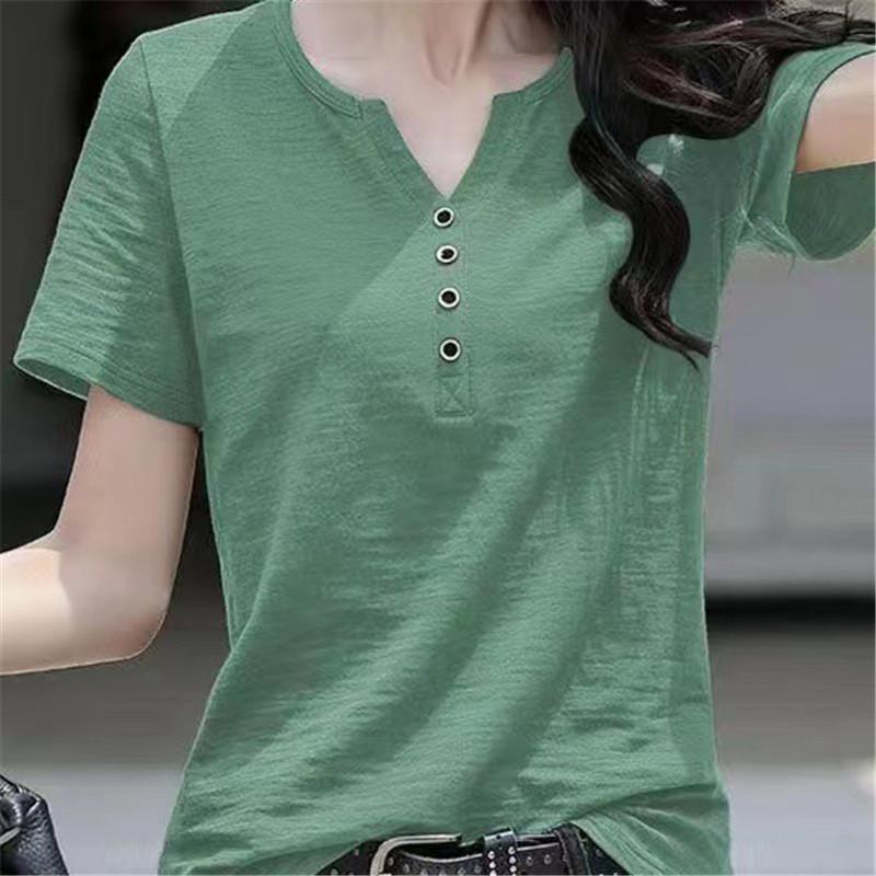 Tシャツ レディース カットソー ス シャツ 半袖 サマー 春夏 母の日 夏服 春服 Vネック インナー ルームウェア 着痩せ カジュアル | ブランド登録なし | 09
