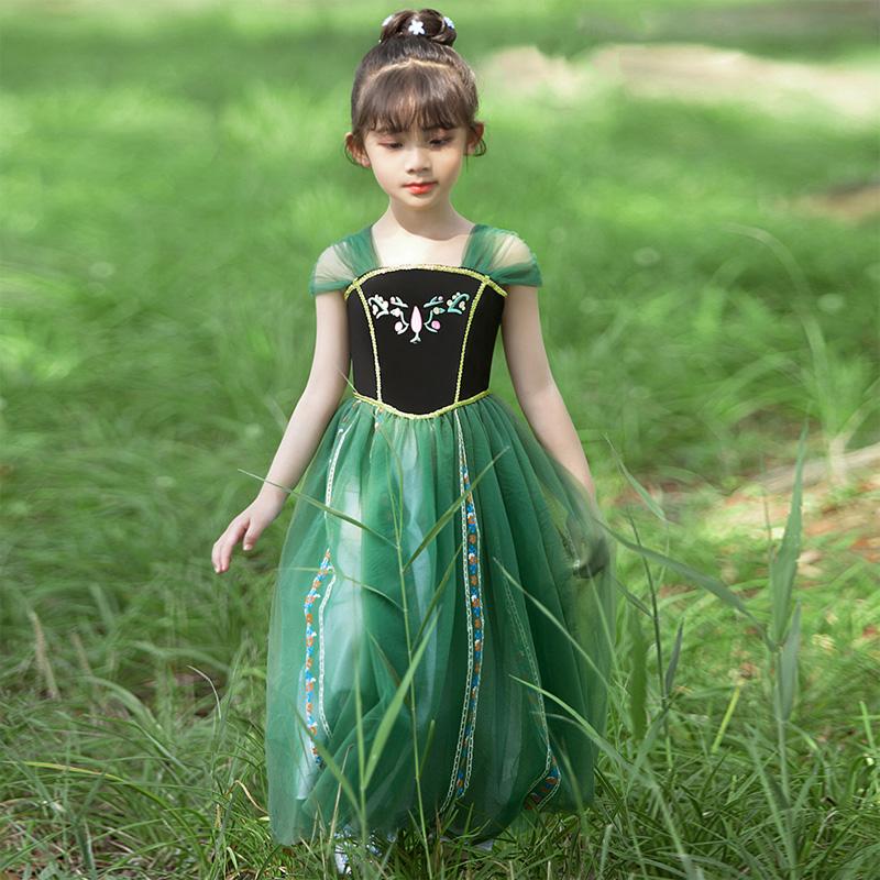 ハロウィン 衣装 子どもドレス 女の子 キッズ プリンセスドレス 仮装 アナ ドレス アナ雪 プリンセス コスチューム お姫様なりきり ワンピース | ブランド登録なし | 01