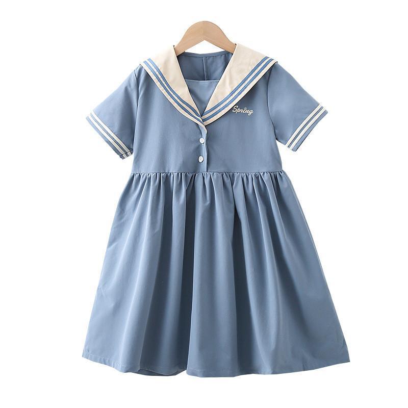 ワンピース キッズ 子供服 女の子 夏 ひざ丈 ギャザー おしゃれ カジュアル ハイウエストフリル 可愛い 小学生 無地 シンプル チュニック | ブランド登録なし | 01