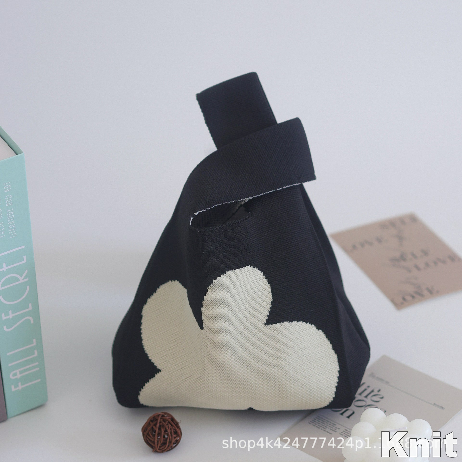 ニット トートバッグ レディース 小さめ 軽量 ニットバッグ ミニバッグ ハンドバッグ エコバッグ 編みバッグ サブバッグ 折りたたみ | ブランド登録なし | 62