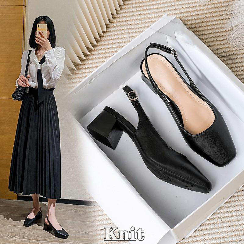 バックストラップ パンプス 痛くない 太ヒール ローヒール4.5cm ストラップ エナメル スクエアトゥ オフィスシューズ チャンキーヒール | ブランド登録なし | 03